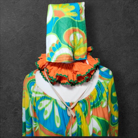 Vintage 1970s Handmade Clown Costume Suit w/ Hat & Ruffle One of a Kind - Picture 12 of 16